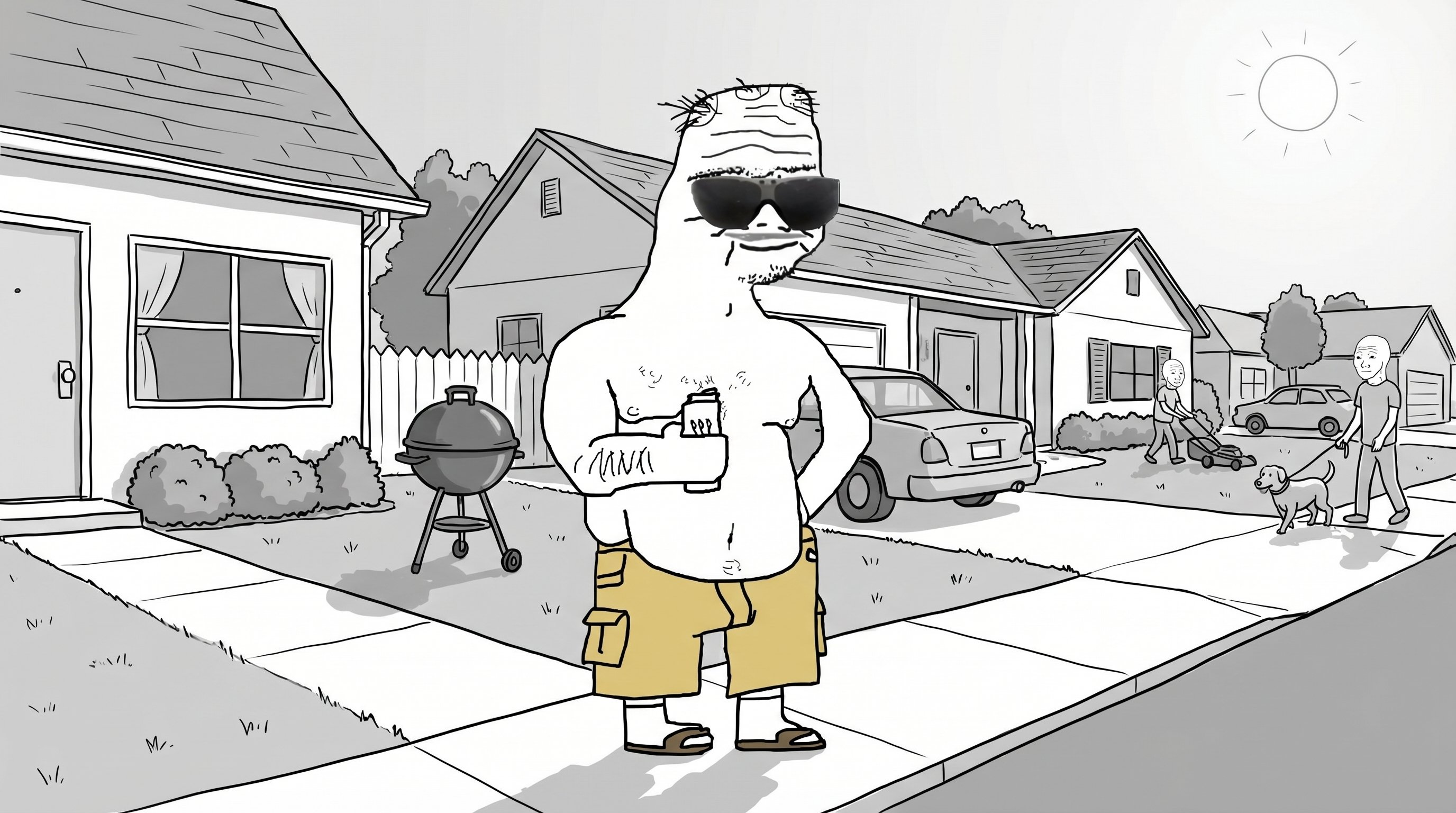 Uncle on the driveway